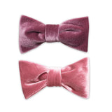 Soft Lilac and Rose Pink Velvet Barrette Bows